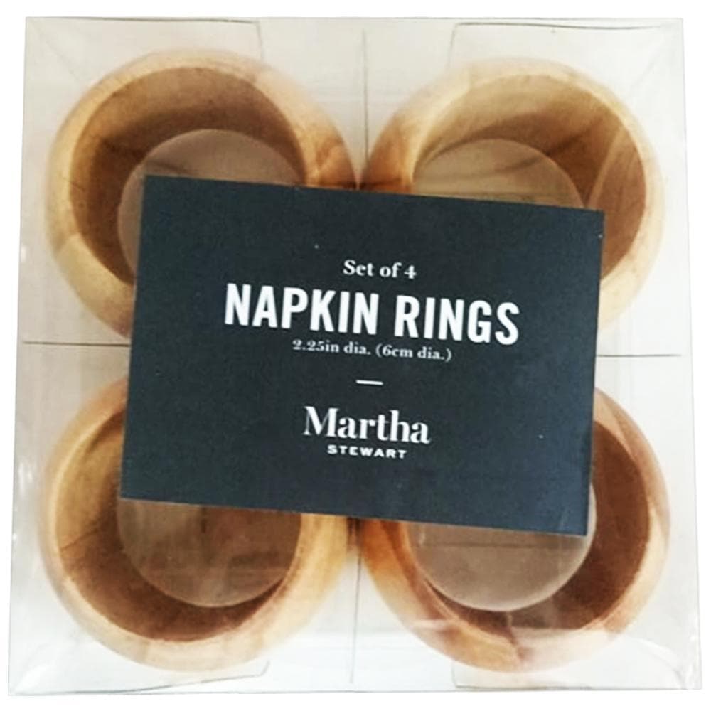 Martha Stewart Napkin Rings Set of 4 (2.25 in dia. ~ 6cm dia.)