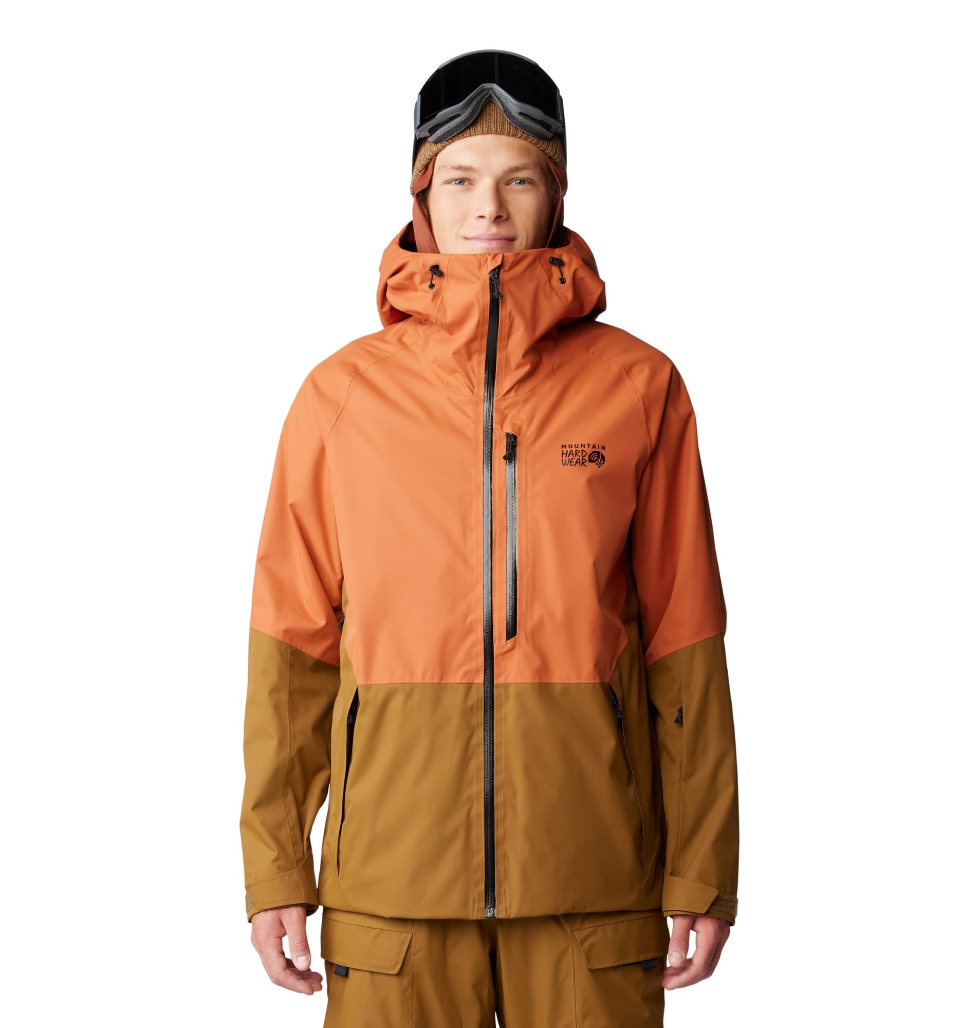 Mountain Hardwear Men’s Insulated Outdoor Jacket – Orange/Brown (Small)