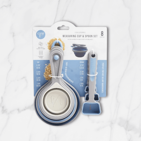 Core Kitchen Collapsible Measuring Cup & Spoon Set 8pcs - Blue