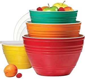 Melamine Bowl Set With Lids - 4 Sizes-4 Piece